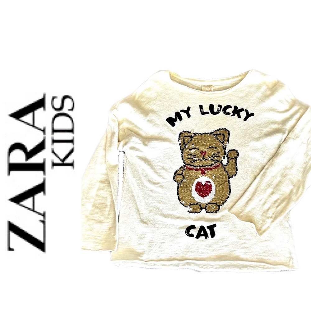 ZARA Girls Sequin Knit Top